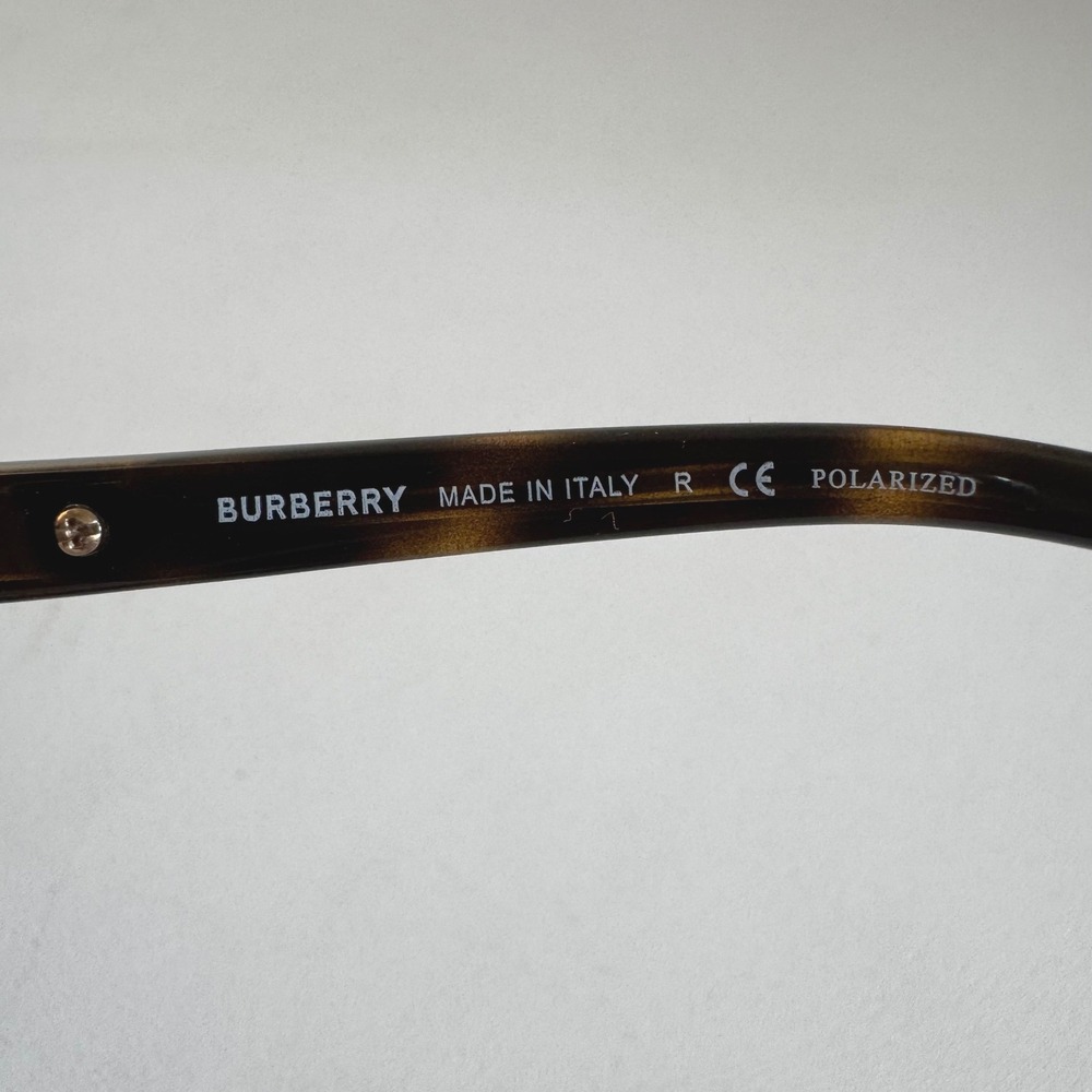 Burberry B 3080 Aviator Sunglasses Gold Polarized Brown Gradient Made in Italy - Picture 5 of 6